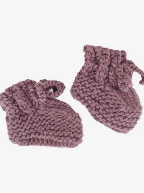 The Blueberry Hill Classic Baby Booties in Mauve