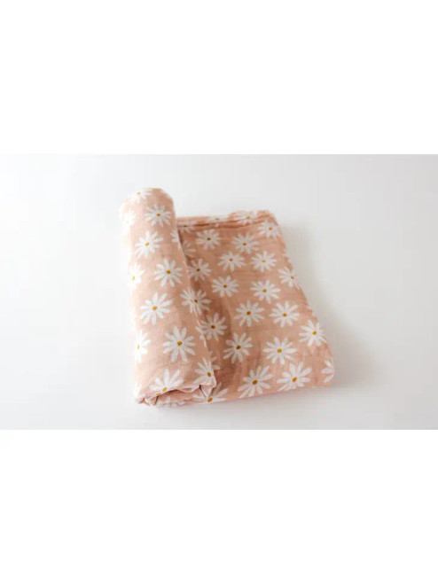 Love & Wild Organic Muslin Swaddle Blanket -- Daisy