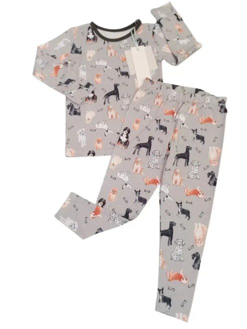 Macaron + Me Puppy Pack Two Piece Long Sleeve Sleeve Jammies  FINAL SALEBamboo Pajamas Set