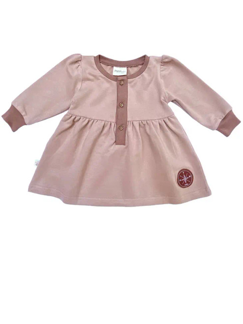 PNW Baby Button Dress- Dusty Rose