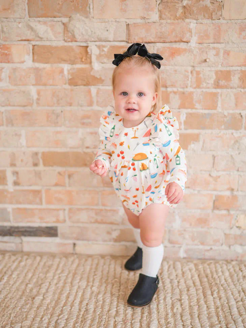 Ollie Jay Thanksgiving Leah Romper Baby Bubble in Turkey Time