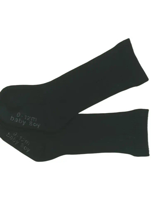 Babysoy Solid Non Slip Knee Highs Socks in Pirate (Black)