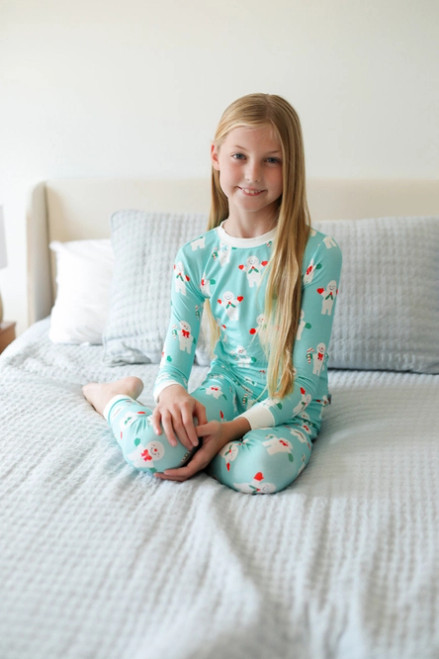 Southern Slumber Snowman Holiday Christmas Winter Two Piece Bamboo Pajamas Set FINAL SALE