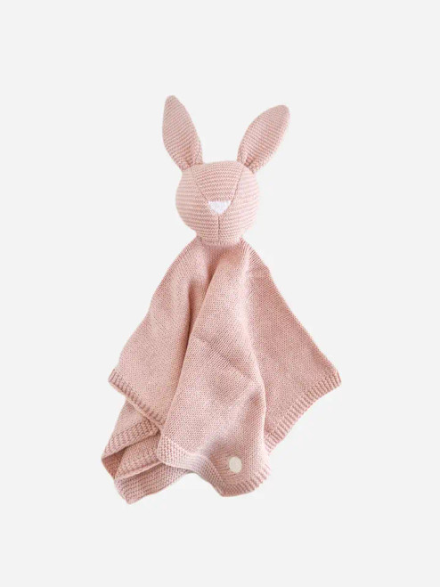 The Blueberry Hill Pique Bunny Lovey  Blush Pink Organic Cotton