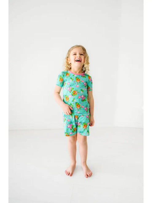 Macaron + Me Flamingos Short Sleeve Bamboo Two PIece Pj's Jammies Pajamas Set