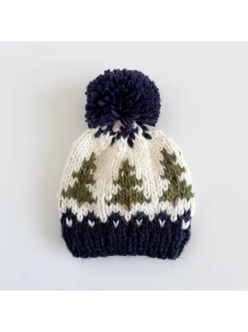 Figgy Friends Navy Cream Pom Tree Hat