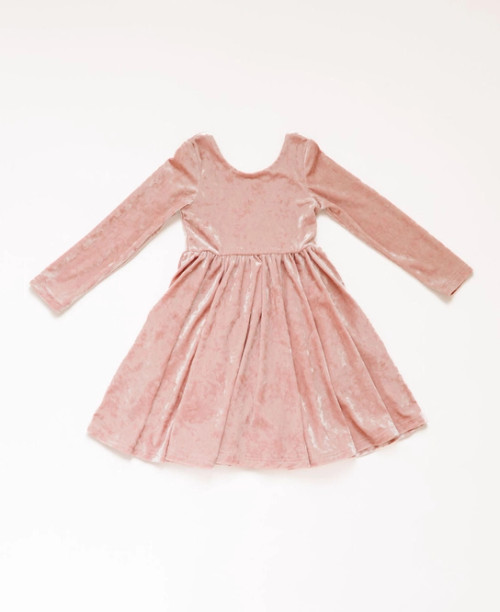 Ollie Jay Gwendolyn Dress in Crushed Blush Velvet
