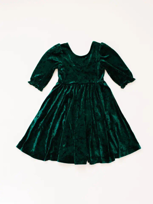 Ollie Jay Pippa Dress in Crushed Green Velvet