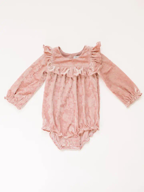 Ollie Jay Hayley Romper in Crushed Blush Velvet
