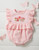 Mud Pie Pink Gauze Embroidery Bubble Romper 