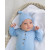 Stroller Society Knotted Baby Gown and Hat Set in Baby Blue