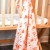 Getting Sew Crafty Bamboo Muslin Swaddle Blanket in Wildflowers (Natural/Orange)