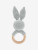 The Blueberry Hill Cotton Rattle Teether Grey Bunny