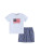 Lil Cactus Royal Blue Gingham American Flag Shirt and Shorts Set