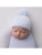 Huggalugs Newborn Baby Blue Stripe Pom Pom Beanie Hat