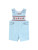 Lil Cactus Blue and Red Turtle Applique Smocked Shortalls Romper
