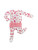 Macaron + Me Classic Pink Bows Bamboo Ruffled Bottom Footsie