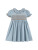 Lil Cactus Light Blue Pinstripe Smocked Ruffle Collar Dress