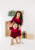 Ollie Jay Pippa Dress in Crushed Cranberry Velvet