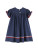Lil Cactus Navy Blue Santa Smocked Bishop Dress