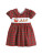 Lil Cactus Red Christmas Plaid Santa Sleigh Smocked Dress