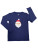 Macaron + Me Cozy Long Sleeve Screen Tee - Navy Santa