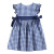 Lil Cactus Royal Blue Gingham Ruffle Bow Dress