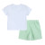Lil Cactus Green Seersucker Shorts and Easter Bunny Smocked Shirt Set