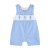 Lil Cactus Periwinkle Blue Crosses Smocked Shortalls