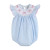 Lil Cactus Blue Seersucker Bow Smocked Flutter Romper