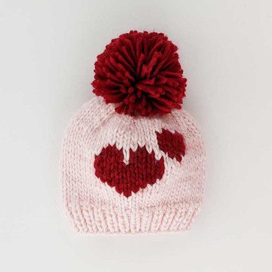 Huggalugs Valentines Sweet Heart Pink Knitted Beanie Hat