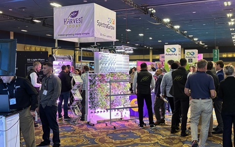 vertical garden on display at indoor ag-con