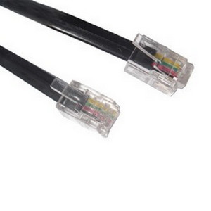 RJ9 connectors at both ends of the curly cable