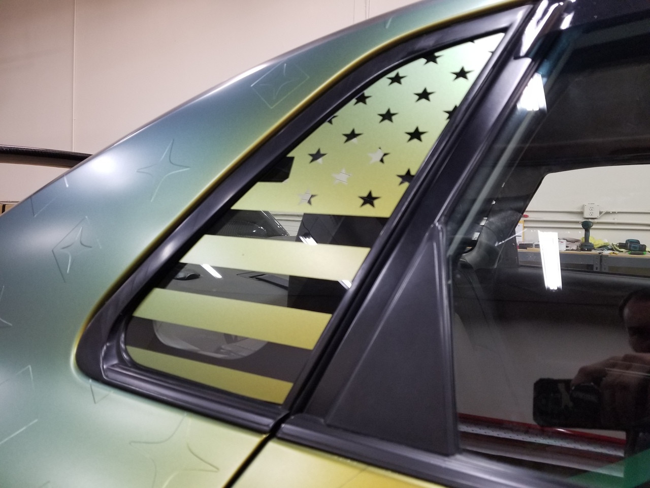 American Flag Quarter Window Decal (2008-2014 WRX/STI Sedan) JDMFV WRAPS