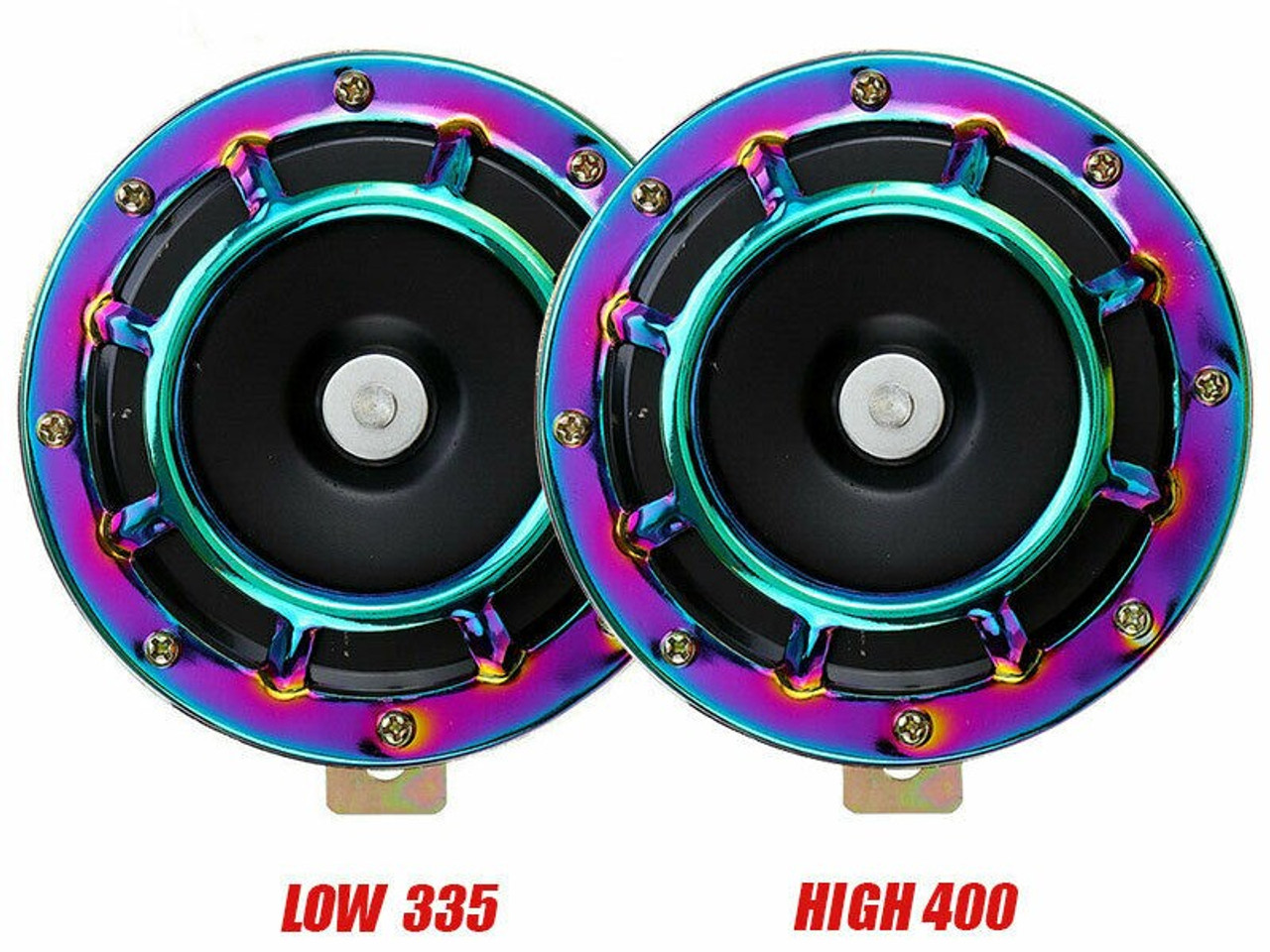 Super Tone Loud Blast Grille Mount Horns 12V 335-400 - Neo Chrome - JDMFV  WRAPS