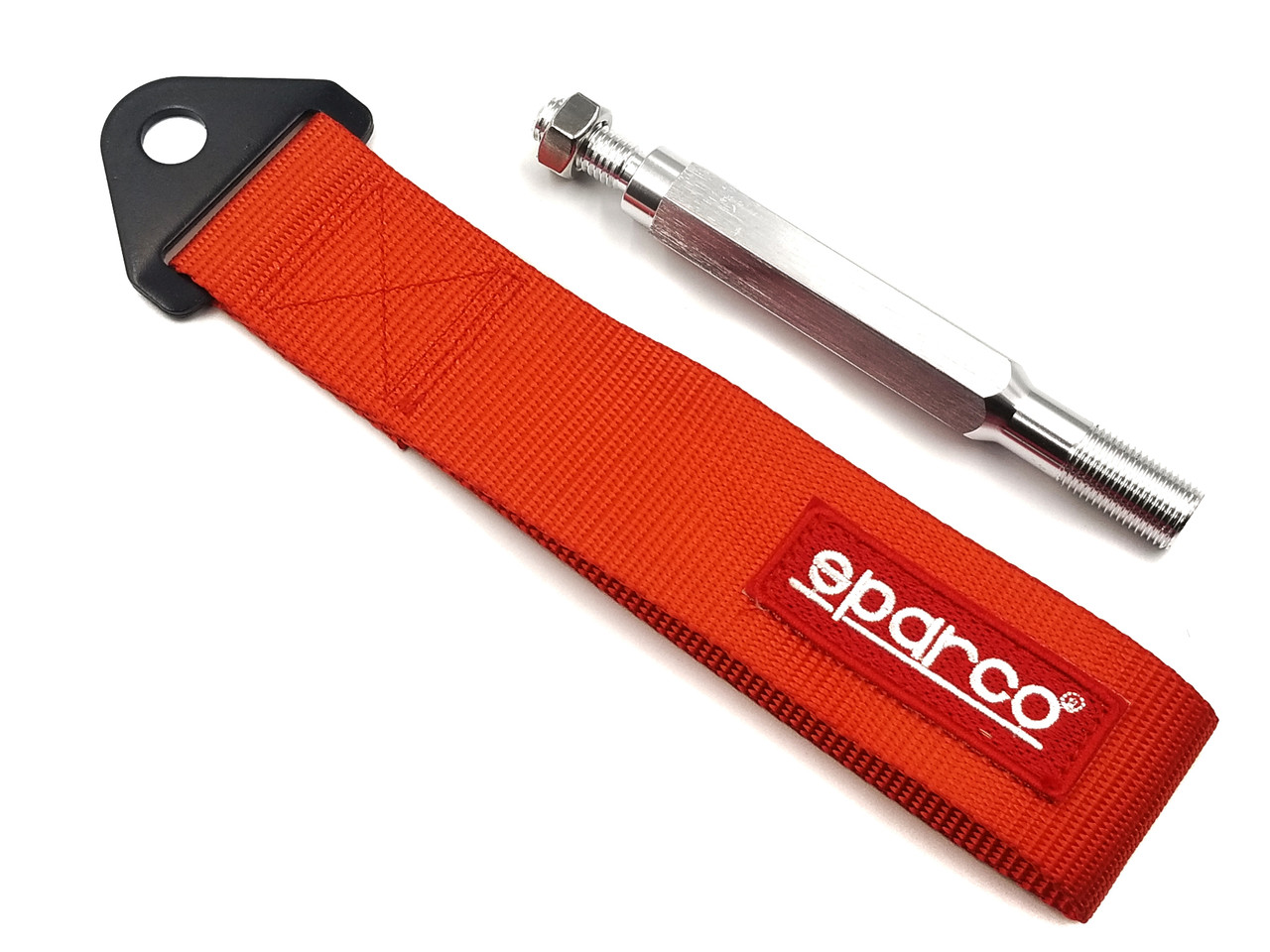 Tuner Tow Strap Front or Rear with Mounting Rod - Red - JDMFV WRAPS