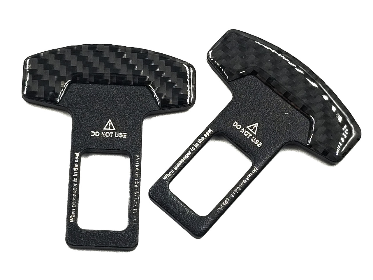 2pcs - Car Seat Belt Buckle Alarm Stopper Clip - Real Carbon Fiber