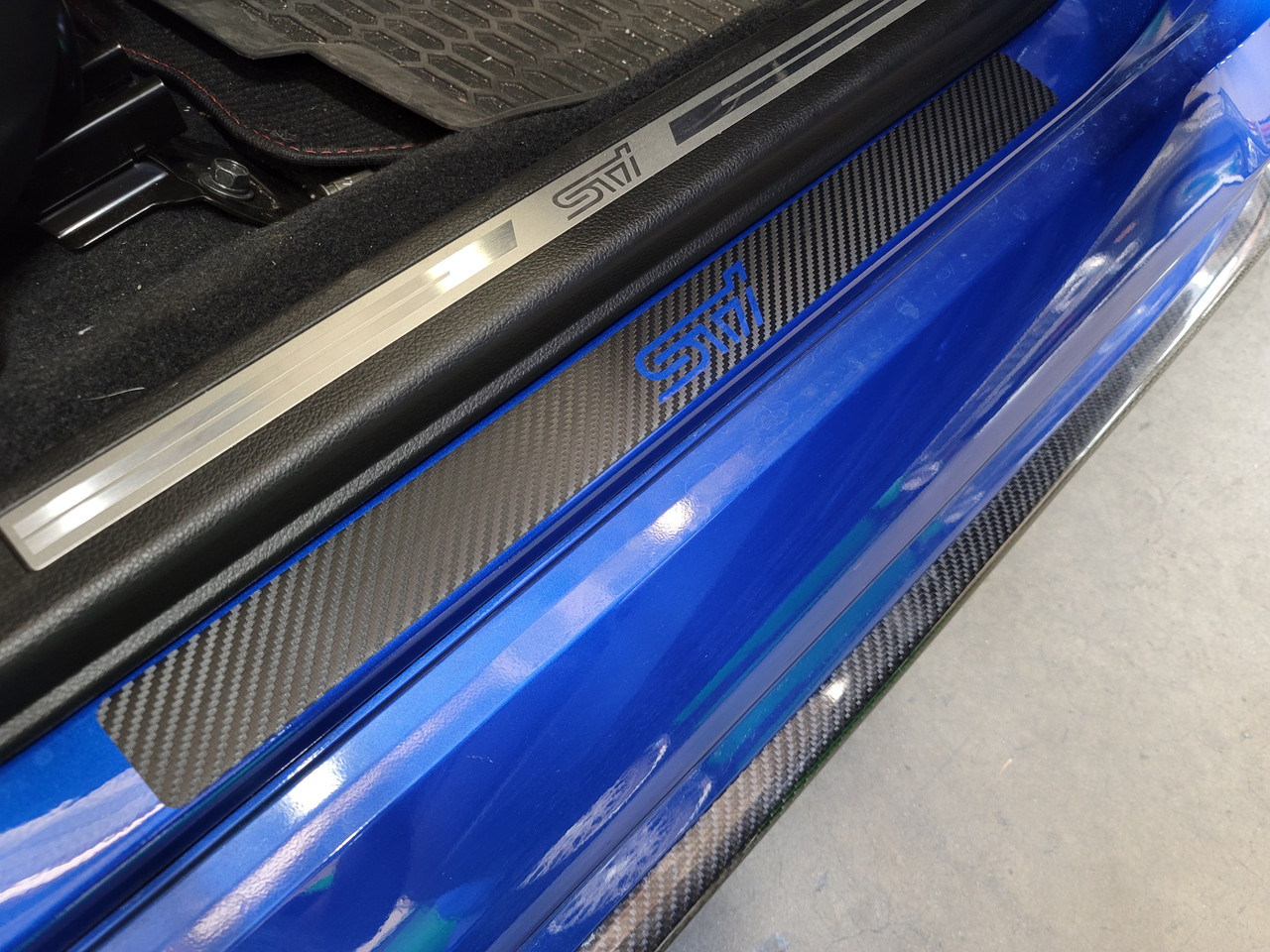 Side Door Sill Overlays with STI Logo - JDMFV WRAPS
