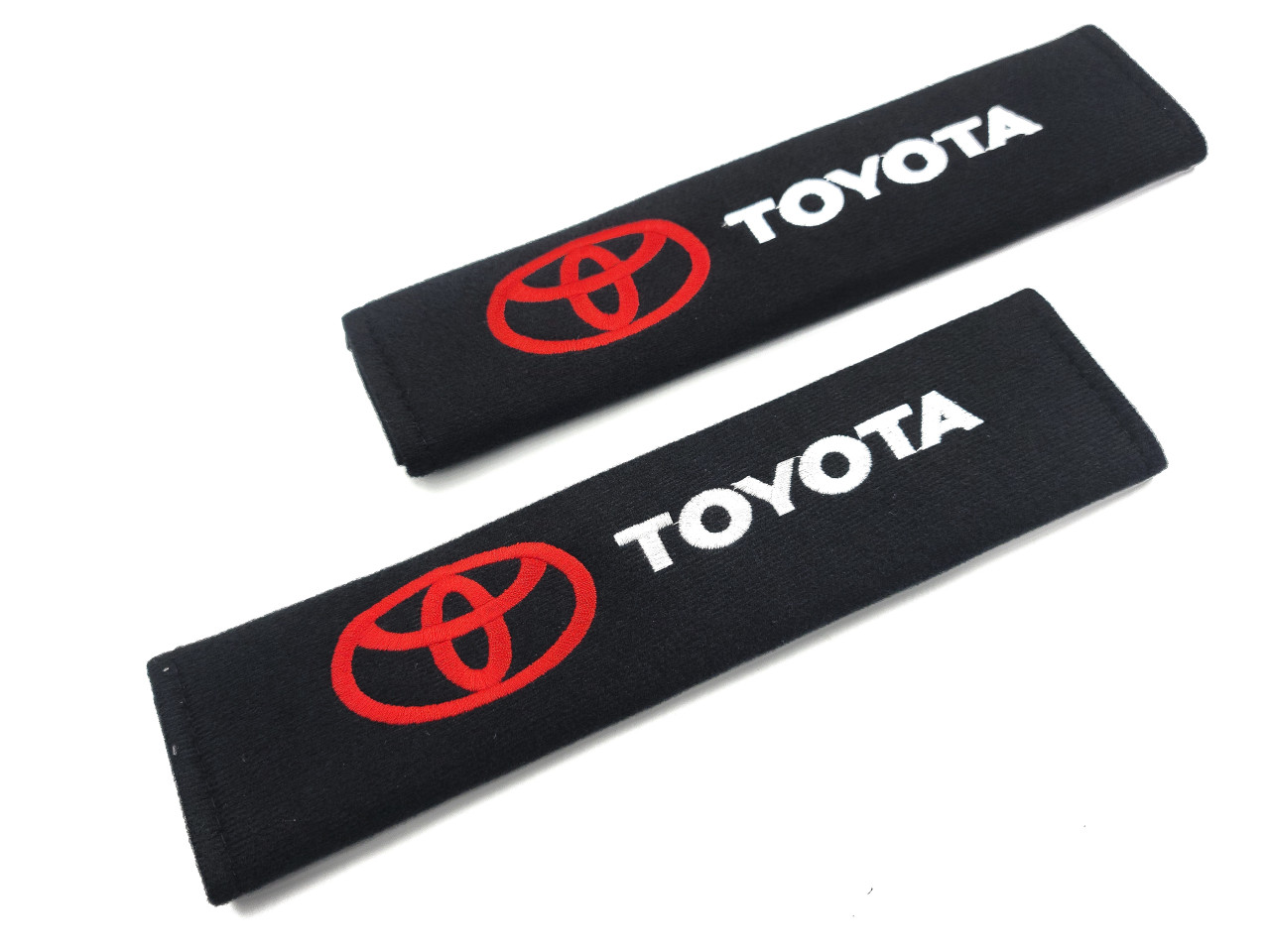 Soft Touch Seat Belt Shoulder Pads Cover - Toyota Red/White - JDMFV WRAPS