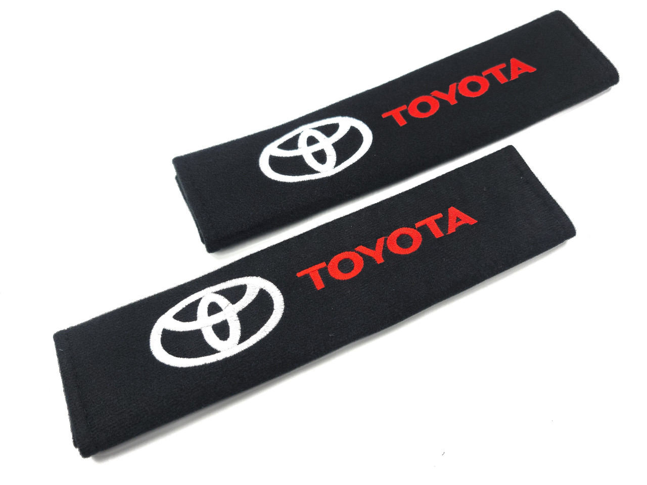 Soft Touch Seat Belt Shoulder Pads Cover - Toyota White/Red