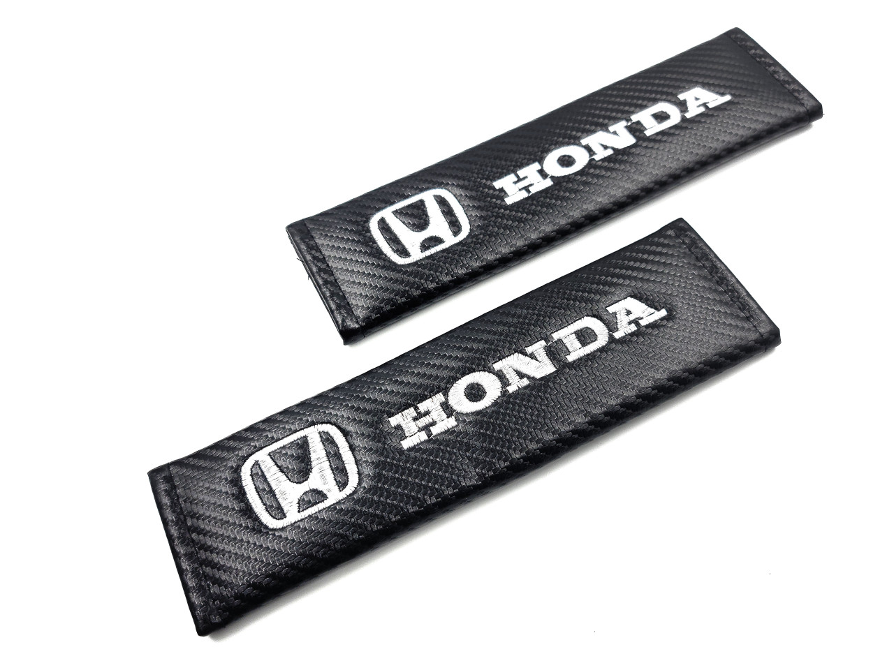 Carbon Fiber Seat Belt Shoulder Pads Cover - Honda (White) - JDMFV