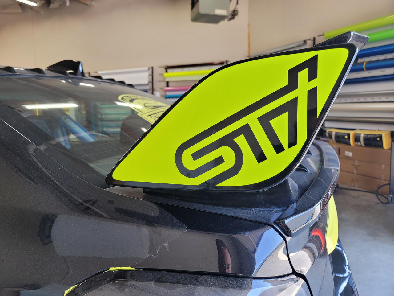 v2 - Precut Spoiler Wing Side End with logo Cutout Overlay Wrap