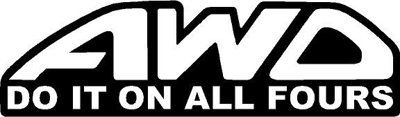 AWD Do It On All Fours Decals 2x Pair Funny Car Window Sticker - Foto 4