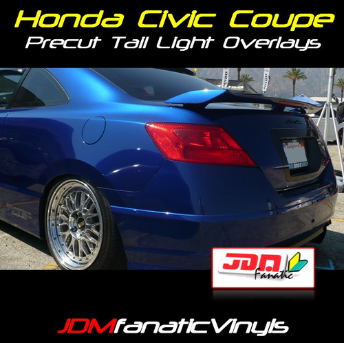 06-11 Honda Civic Precut Smoked REDOUT Blinker/Reverse Tail Light Overlays Tint