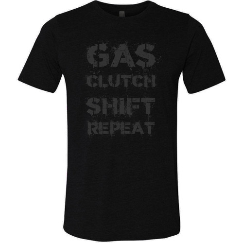 Gas Clutch Shift Repeat T-Shirt - Black