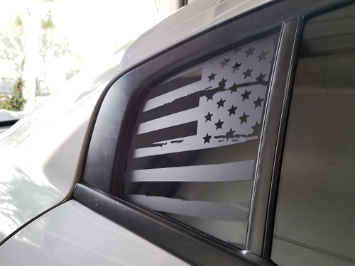 Distressed American Flag Quarter Window Decal (15-18 Charger)