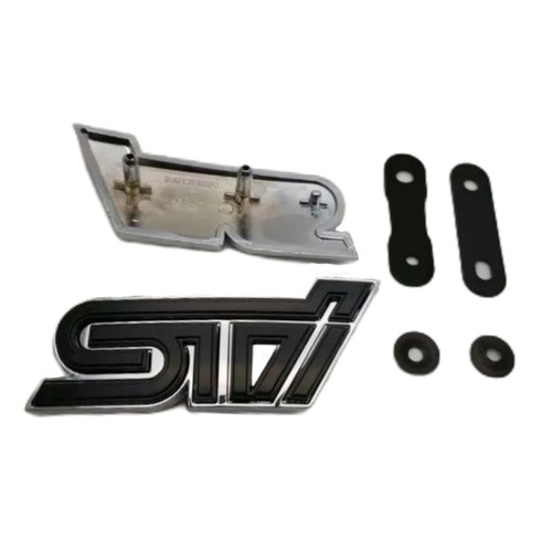 STI Grille Emblem black/chrome background