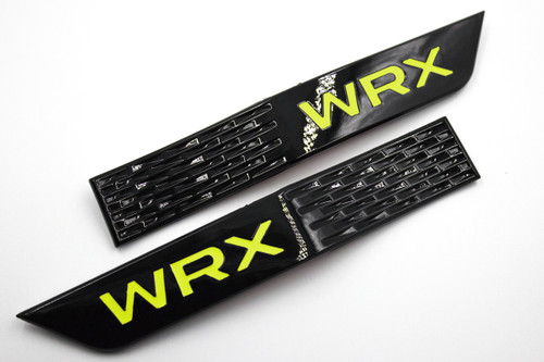 WRX Fender Badge Garnish - Gloss Black /Yellow (2015-2021 WRX)