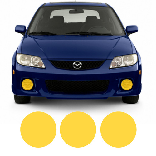 02-03 Mazda Protege 5 Precut Yellow Fog Light Overlays Tint Covers Kit