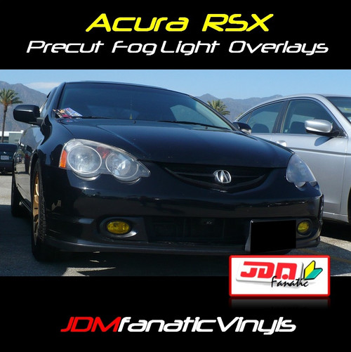 02-04 Acura RSX Type-S Precut Yellow Fog Light Overlays Tint